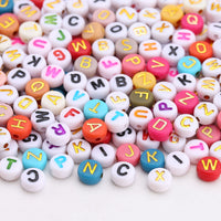 1 x RAW Customer Returns DAHI 1000pcs Letter Beads Round 7mm Letter Beads Alphabet Bead White Bead with Colorful Letters Beads from A to Z in Letter Bead for Bracelet DIY Jewelry - RRP €8.48