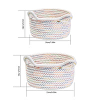 6 x Brand New Storage basket cotton rope braided set of 2, storage baskets, bathroom changing table accessories braided basket organizer organizational cotton for decoration children s room toys colored cat ears  - RRP €122.4