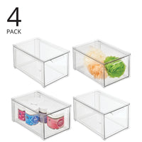 1 x RAW Customer Returns mDesign Makeup Organizer Stackable Drawer Made of Plastic Practical Storage Box for Sorting Bathroom Items Set of 4 Transparent - RRP €77.99