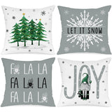 28 x Brand New Lanpn Set of 4 Christmas Cushion Covers 50x50 cm, Merry Christmas Decorative Cushion Cover Winter Christmas Pillowcases Christmas Home Decoration for Bedroom Sofa Bed Gray  - RRP €571.2