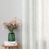 1 x RAW Customer Returns MIULEE Voile Curtain Sheer Transparent Curtain Set of 2 Tree Branches Printed Curtains with Eyelets Decorative Curtain Window Curtain for Bedroom and Living Room White 245 cm x 140 cm H x W Green - RRP €26.71