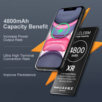 1 x RAW Customer Returns  4800mAh Battery for iPhone XR, LCLEBM New 0-Cycle Replacement Compatible With iPhone XR with Higher Capacity with Complete Repair Tools - RRP €15.99