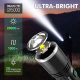 1 x RAW Customer Returns GEARLITE Flashlight LED Rechargeable 2 Pack, 20000 Lumen LED Flashlights Extremely Bright with Holster 5 Modes, IP65 Waterproof Handheld Lamp Zoomable for Camping Emergencies Outdoor Gift - RRP €29.99