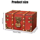 1 x RAW Customer Returns Nizirioo Vintage Wooden Treasure Chest with Combination Lock Vintage Treasure Chest Small Pirate Treasure Chest, Jewelry Box with Lid Treasure Chest Children s Birthday, Money Box with Lock, Handmade Gift - RRP €16.08