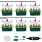 1 x RAW Customer Returns YAUNGEL Germination Tray with Grow Light, 6 Pieces Seedling Tray Mini Greenhouse Propagator with Adjustable Grow Light Brightness Humidity Seed Propagator Kit - RRP €26.77