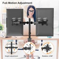 1 x RAW Customer Returns PUTORSEN monitor mount 2 monitors, for 13-32 inch flat curved screen, height adjustable screen mount 2 monitors, tiltable, swiveling, rotating dual monitor arm, 10kg arm, VESA 75 100 - RRP €45.98