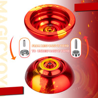 1 x RAW Customer Returns MAGICYOYO N11 Responsive Yoyo Professional Yo-Yo for Children, Metal Yo-Yo with Insensitive Yo-Yo Bearing for Advanced Players Yo-Yo Bearing Kit 12 Yo-Yo Cords Yo-Yo Bag Red-Gold  - RRP €23.18