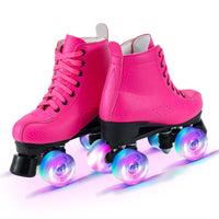 1 x RAW Customer Returns Roller skates for girls women, women s classic retro roller skates, 4 shiny wheels roller skates for men and boys, PU leather adult roller skates for indoor outdoor, ideal for beginners - RRP €50.41