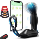 1 x RAW Customer Returns 5 IN 1 anal vibrators with penis ring, prostate stimulation for men, sex toys for men, app remote control anal plug with 9 swing and vibration modes for men for couples, butt plug, anal dildo - RRP €30.24