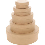 1 x RAW Customer Returns CLISPEED 5-pack of round cardboard boxes decorative boxes for gifts nesting boxes made of papier-m ch cookie containers for gifts cake boxes gift boxes 6x4x2 shipping boxes kraft paper - RRP €25.0