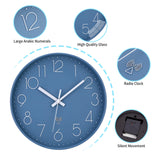 1 x RAW Customer Returns ACCSHINE Radio Controlled Wall Clock Without Ticking Noise Silent 30cm Quartz Battery Operated Large Wall Clock Easy to Read for Room Home Kitchen Bedroom Office School Blue  - RRP €27.55