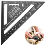 1 x Brand New Metric Triangle Ruler, Black Triangle Ruler, 180MM Metric Triangle Ruler Made of Aluminum, 90 Degree Thickened Triangle Protractor, Protractor Metric Triangle Ruler, Carpenter s Square - RRP €24.0