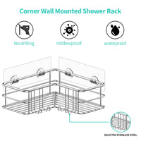 1 x RAW Customer Returns Menbyci Shower Shelf Without Drilling 2 PCS, Shower Shelf Corner Shelf Bathroom Shelf SUS304 Stainless Steel Metal Rustproof, Bathroom Shelf, Shower Basket Self-Adhesive for Bathroom Accessories Storage, Silver - RRP €20.99