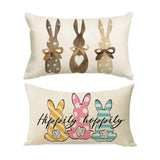 2 x Brand New WJOWWL Pack of 2 Easter cushion covers, Easter cushion covers, Easter decorative cushion cover, 50 x 30 cm, spring happy Easter decorative cushion cover, couch, living room decoration - RRP €20.14