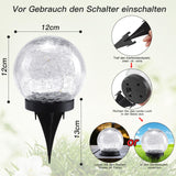 1 x RAW Customer Returns ORHOMELIFE solar lamps for outdoors garden ball  for outdoors 30 LED balcony decoration solar balls for outdoors solar ball light 12 cm winterproof IP65 waterproof for showers walkways  2 pieces - RRP €30.24