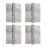 1 x RAW Customer Returns LOOTICH hinges stainless steel door hinges door hinge fitting 127 x 102 mm steel ball bearing for frames unrebated doors made of wood or metal up to 120 kg screw-on hinge matt 4 pieces  - RRP €25.25