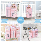 1 x RAW Customer Returns Hanging Diaper Organizer for Changing Table Baby Crib Bag Diaper Holder Hanging Storage for Nappies, Toys and Clothes, 3 IN 1 Pink - RRP €36.88