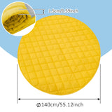 1 x Brand New Crawling blanket for baby, play blanket baby 140 cm round quilted mat, thick 1.5 cm cotton play mat children baby soft crawling mat for crawling and playing - yellow - RRP €34.68