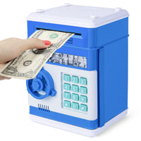 1 x RAW Customer Returns Highttoy Money Box for 3-12 Years Boys, Electronic Money Boxes with Code Children Safe Piggy Bank ATM Coins Money Bank Money Box Password Safe for Children Gifts Blue - RRP €26.83