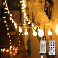 1 x RAW Customer Returns Ball fairy lights, WOWDSGN 200 LEDs 20m dimmable, party fairy lights with plug for indoor and outdoor use, 8 light modes, energy saving, ideal for Christmas, wedding, party, garden, warm white - RRP €29.99