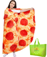 1 x RAW Customer Returns Pizza Blanket 200cm Double-Sided, Giant Round Novelty Pepperoni Blanket Soft Warm Flannel Cuddly Blankets Realistic Food Plush Towels Creative Gifts for Kids Family - RRP €29.99