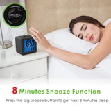 1 x RAW Customer Returns Plumeet Digital Travel Alarm Clock, Easy to Set, with Snooze Mode, Soft Night Light, Large Time, Month, Date and Alarm Display, Rising Sound Alarm Black  - RRP €17.77