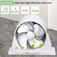 1 x RAW Customer Returns Moonjor Axial Fan 100mm, IP45 120 m h Duct Fan for Hydroponics, Toilets, Grow Tents, Bathroom, Kitchen On Off Switch  - RRP €32.99