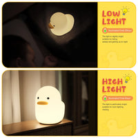 1 x RAW Customer Returns Duck Night Light for Kids, UNEEDE Dimmable Night Light for Kids Silicone Baby Night Light Duck Night Light with Touch Sensor Timer Nursery Decoration Bedroom - RRP €21.17