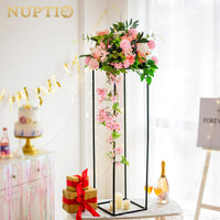 1 x RAW Customer Returns Nuptio Plant Stand Black Vase - 2 Flower Vases 100cm High for Centerpieces Wedding Tables Display Columns Metal Flower Stand Indoor Corner for Living Room Home Decorations - RRP €67.86