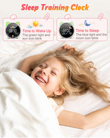 1 x RAW Customer Returns Lemnoi children s alarm clock light alarm clock for boys and girls, battery-operated children s sleep trainer with night light, countdown, snooze function, 3 brightness levels and colorful light, light alarm clock - RRP €34.99