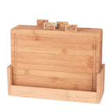 1 x RAW Customer Returns Cutting board 4 pieces set with storage stand Kitchen board made of bamboo Bamboo boards set for meat, vegetables, cheese, fish - RRP €25.21