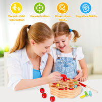 14 x Brand New RONSTONE Montessori Toys 3 Years Wooden Apple Harvest and Magnet Insect Game Wooden Toys 3 Years, Educational Learning Fine Motor Skills Wooden Toys from 3 4 Years Children - RRP €146.3