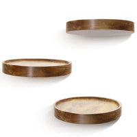 1 x RAW Customer Returns AceList wall shelf wood - floating shelf wall shelf round - wall shelf small - shelves wall shelves - decorative shelf plant shelf wooden shelf - wall board hanging shelf beech wood - set of 3 - brown diameter 15cm  - RRP €24.99