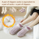 1 x Brand New Slipper Socks for Women Men, Winter Non-Slip Slipper Socks, Cozy and Warm Slipper Socks, Warm Household Socks, Warm Pilou Socks, Christmas Socks - RRP €19.15