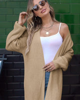 1 x RAW Customer Returns Tankaneo Women s Oversized Long Sleeve Cardigan Long Cardigan Sweater Split Open Front Drape Knit Duster Coat - RRP €40.33