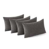 1 x Brand New MIULEE Set of 4 Cushion Covers Decorative Pillowcases Corduroy Sofa Cushions Throw Pillows Pillowcase Couch Cushion Decorative Cover for Sofa Couch Living Room Bedroom Office 30 x 50 cm Dark Grey - RRP €23.99