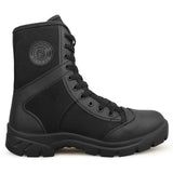 1 x RAW Customer Returns QUNLON Men s Boots Military Tactical Boots Black Combat Amphibians with Side Zip 307B-45EU - RRP €52.99