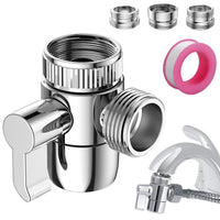 4 x RAW Customer Returns Shower Faucet Diverter SUS304, Roscid 3 Way Stainless Steel Faucet Adapter Valve Separator for Bathtub and Shower for Sink, with Diverter M22-M24, M22-G1 2 - RRP €44.36