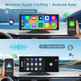 1 x RAW Customer Returns  4G 64G 10.26 inch Android Portable Car Radio with 4K DashCam Wireless Apple CarPlay Android Auto Touch Display Radio with Sat Nav GPS Bluetooth Mirror Link WiFi FM Radio 64G TF Rear View Camera - RRP €191.59