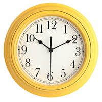 1 x RAW Customer Returns Topkey Silent Wall Clock Kitchen 9 Inch Retro Non-ticking Decorative Bedroom Office Wall Clock- Yellow - RRP €15.13