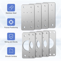 9 x Brand New Cabinet hinge repair plate, 8 pieces hinge repair kit with screwdriver hinge repair plate for cabinet doors, stainless steel hinge repair kit for cabinet furniture 02  - RRP €216.0