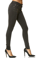 1 x RAW Customer Returns Elara Damen Stretch Hose Skinny Fit Jegging Chunkyrayan H86-6 Dk.Grey 38 M  - RRP €22.6