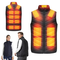 2 x Brand New Electric Heated Jacket with 17 Heated Zones, Heated Vest for Men Women 3 Temperature Levels, USB Charging Outdoor Jacket, Heated Clothing for Hiking S Black - RRP €45.6