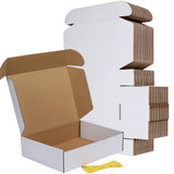 1 x RAW Customer Returns RLAVBL Cardboard Shipping Box, Flat Packaging 30.5cm x22.9cm x 7.6cm Set of 20, White - RRP €26.05