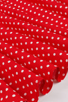 1 x RAW Customer Returns AXOE Women s Swing Dress Rockabilly Vintage Polka Dot Lace Red with White Dots, Size 38, L - RRP €36.66