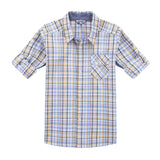 4 x Brand New BIENZOE Boys Cotton Plaid Button Down Shirt Yellow Blue Size 13 14 - RRP €91.96