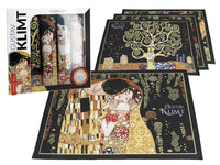 1 x RAW Customer Returns CARMANI Mixed Black Background Placemats Set of 4 Non-Slip Heat Resistant Decorated with Gustav Klimt - RRP €26.25