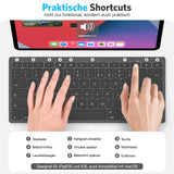 1 x RAW Customer Returns Emetok German Bluetooth keyboard, ultra-thin QWERTZ compatible with iPad 10.2 9.7, iPad Pro 11 iPad Pro 12.9, iPad Air iPad Mini iPhone, stable connection, black - RRP €21.99