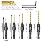 1 x RAW Customer Returns MAEXUS Countersink Drill Bit Set, Wood Drill Bits for Screws Sizes No. 4-12, Pilot Holes and Countersinks, An Indispensable Gift in Your Woodworking Tools Collection, 5-Piece - RRP €10.07