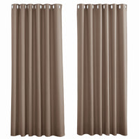 1 x RAW Customer Returns PONY DANCE Opaque Eyelet Curtains for Large Windows Set of 2 H 260 x W 200 cm Curtains Living Room Modern Blackout Curtains Heat Insulating Cappuccino - RRP €60.95